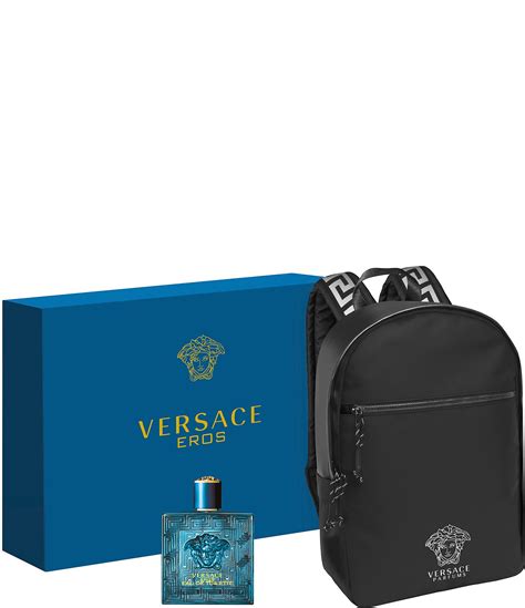 versace grey & black backpack w eros cologne|Versace nautical stripe.